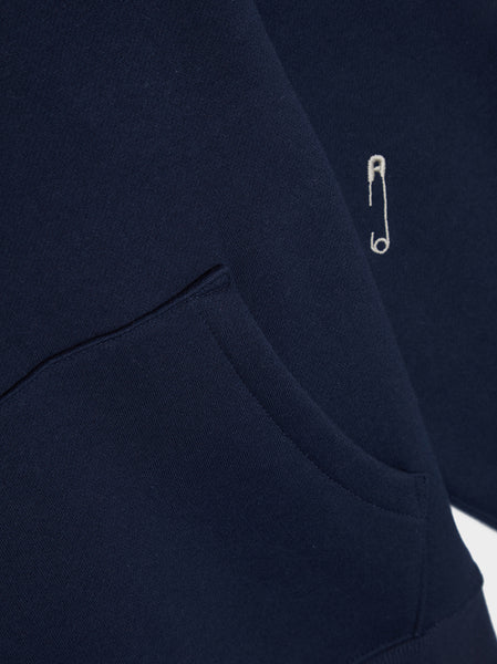 Safety Pin Hoodie, Navy