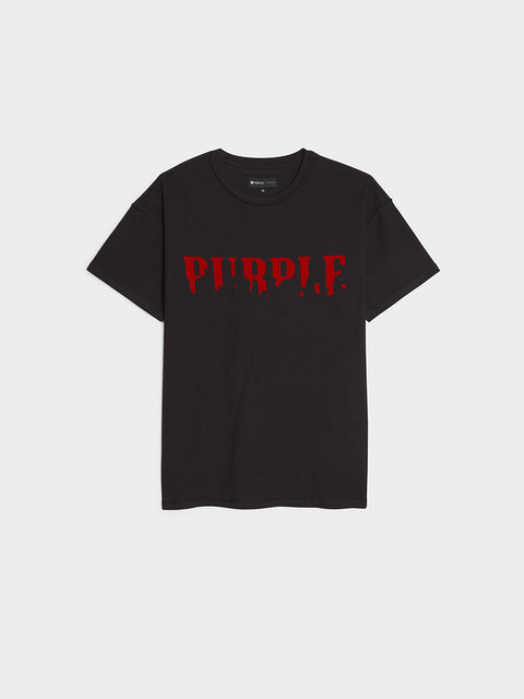 Purple Brand Mens Meander Black Crew Neck T-Shirt P104-JBLM322 Black