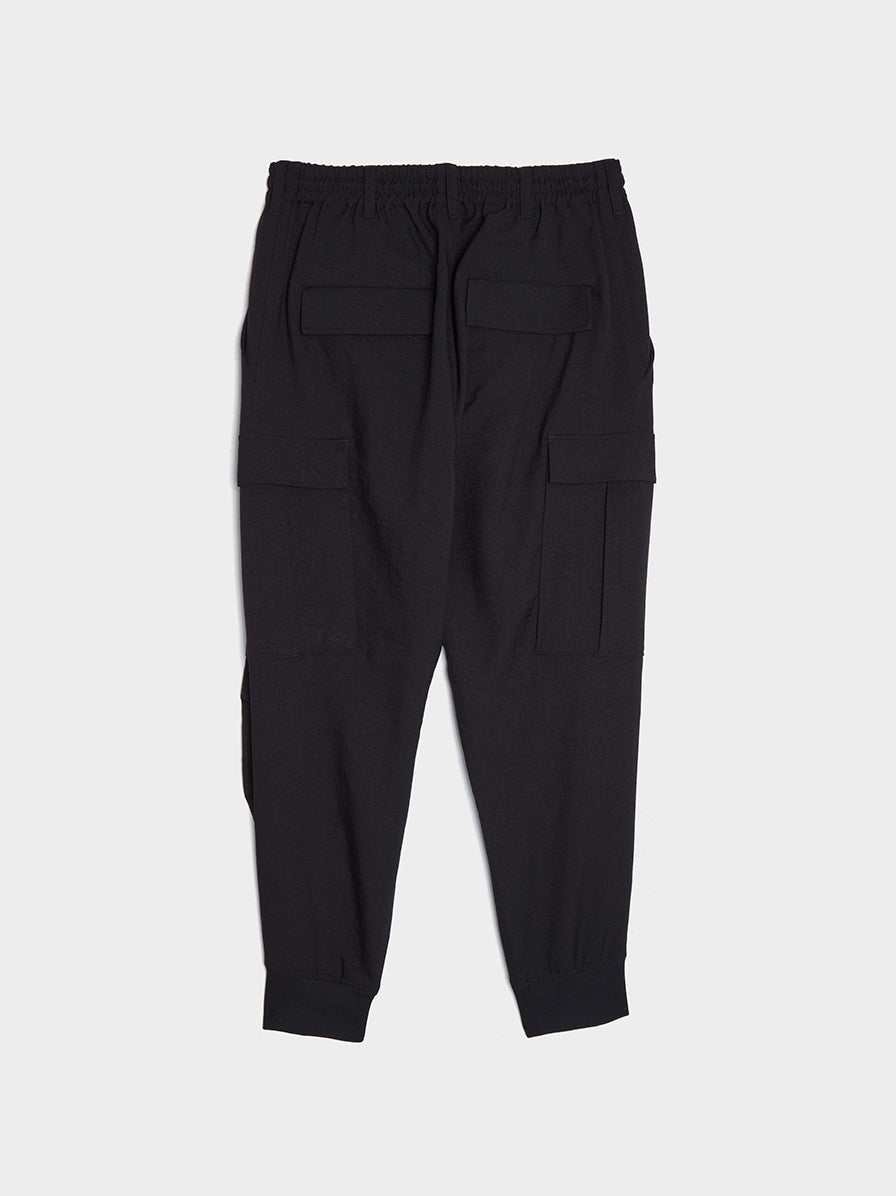 Back Sateen Cargo Pants / Black