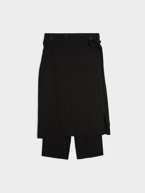 J-Pants With Flare Skirt, Black
