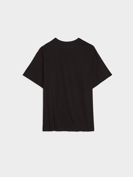 Patchwork PTN Half Sleeve T-Shirt, Black