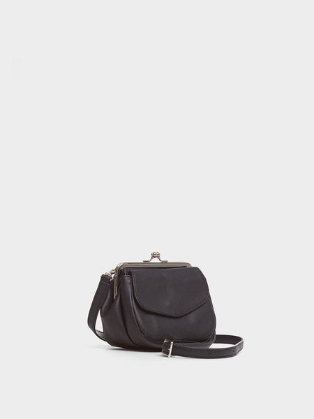 Mini Clasp Pochette Bag, Black